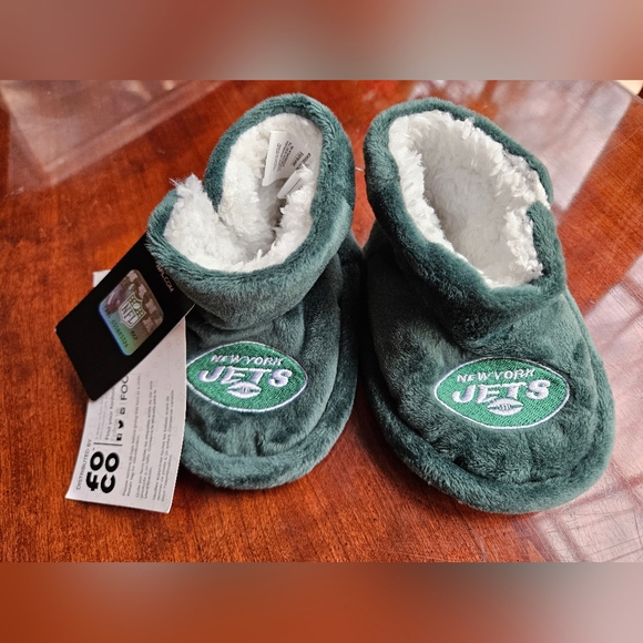 NWT NFL Jets FOCO Baby/Toddler Ankle Top Slippers - Picture 1 of 11